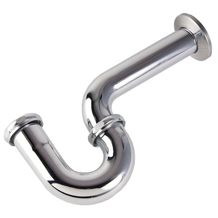 Ez-Fluid 1-1/2in 17GA Brass P-TRAP w/ Zinc Nuts Drain Chrome Plated EZP112B